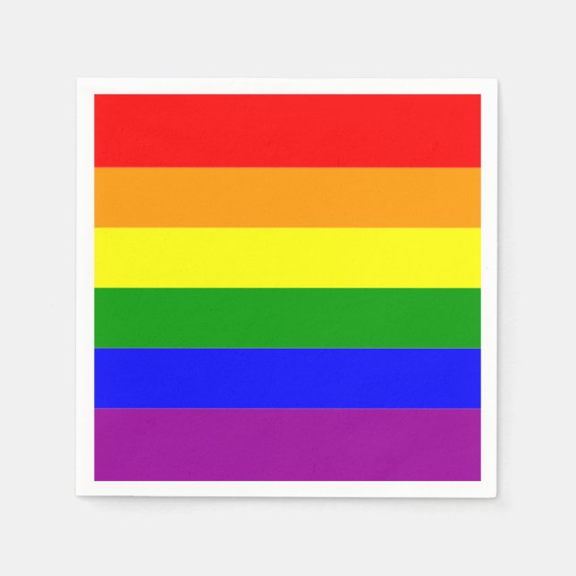 Pride Flag LGBTQIA+ Rainbow Colors Napkins (Front)