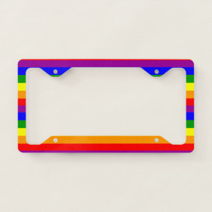 Pride Flag LGBTQIA+ Rainbow Colors Pattern License Plate Frame
