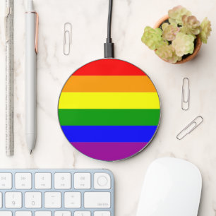 Pride Flag LGBTQIA+ Rainbow Colors Wireless Charger