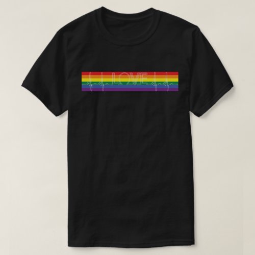 Pride Flag LOVE EKG T_Shirt