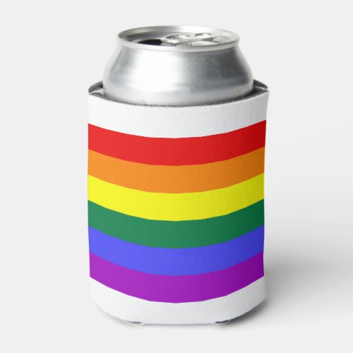 Pride flag rainbow beer can cooler