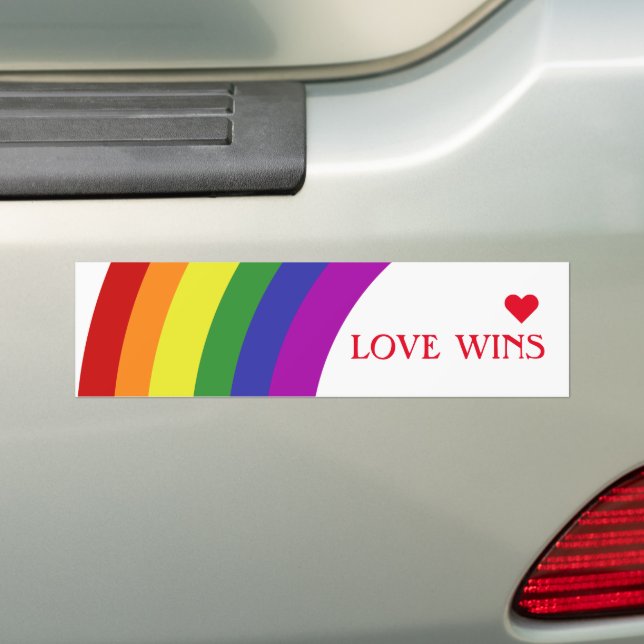 Pride Flag Rainbow Bumper Sticker (On Car)