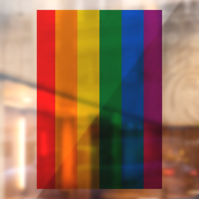 Pride flag rainbow colors stripes window cling (Sheet 2)