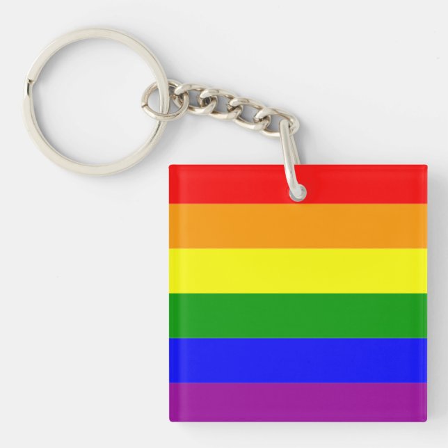 Pride Flag Rainbow LGBTQIA+ Keychain (Front)