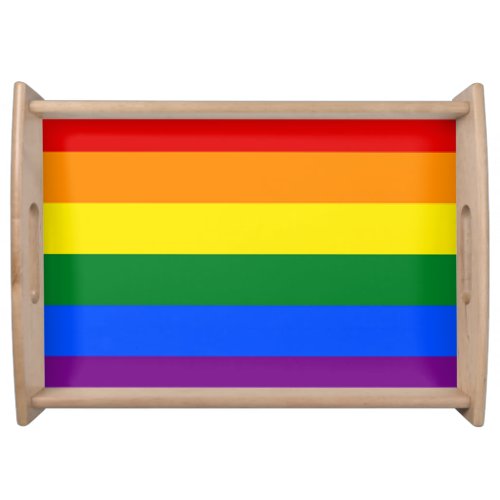 Pride Flag Rainbow Serving Tray with Handles