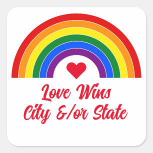 Pride Flag Rainbow Square Sticker