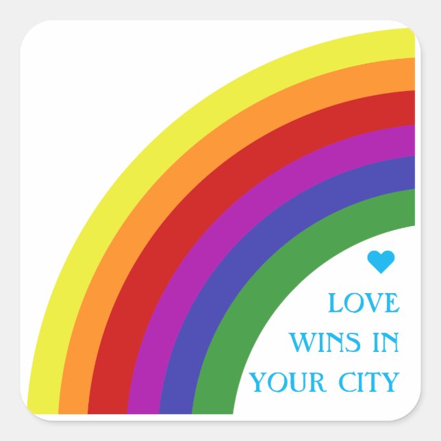 Pride Flag Rainbow Square Sticker (Front)