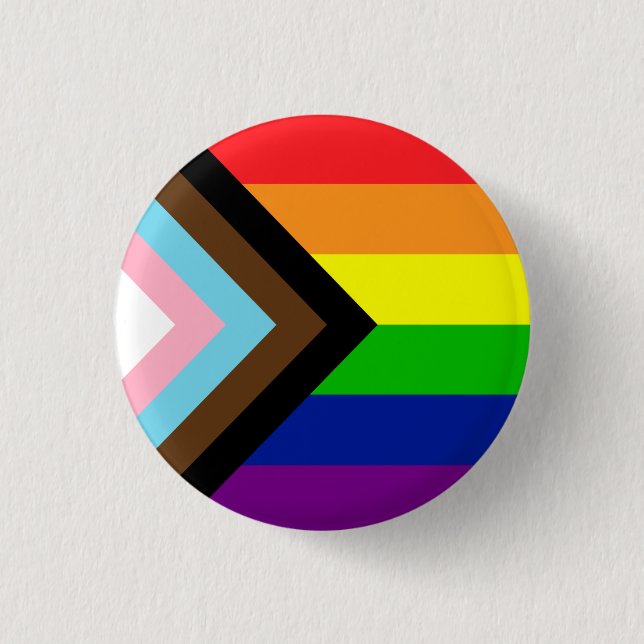 Pride Flag Reboot - trans and POC inclusive Button (Front)