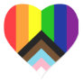 Pride Flag Reboot - trans and POC inclusive Heart Sticker
