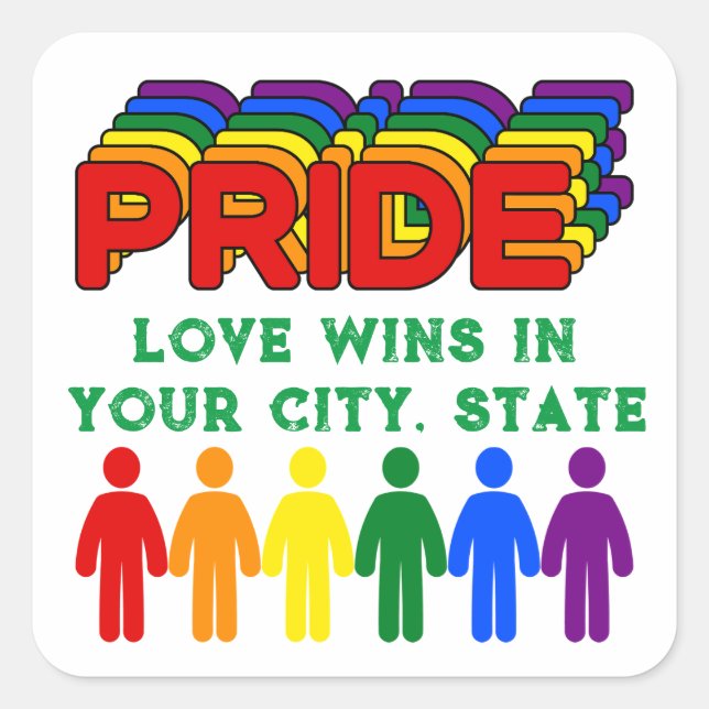 PRIDE Flag  Square Sticker (Front)