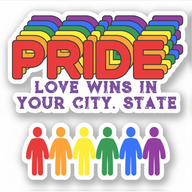 PRIDE Flag  Sticker (Front)