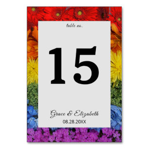 Pride Floral Wedding Table Number