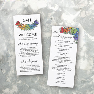 Pride Flowers Monogram LGBTQ Wedding