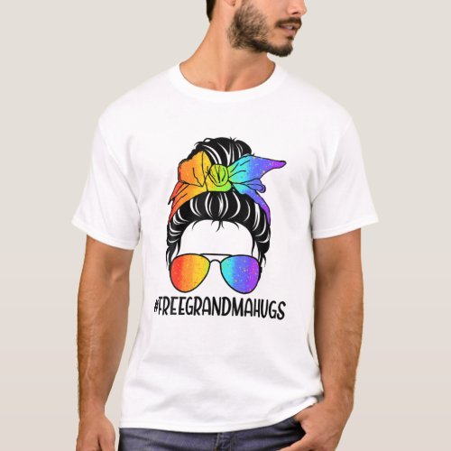 Pride Free Grandma Hugs T Proud Lesbian Gay Pride T_Shirt