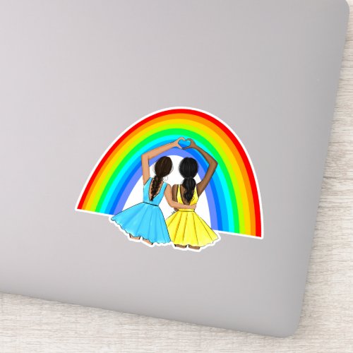 Pride Friendship with Big Bright Rainbow Sticker