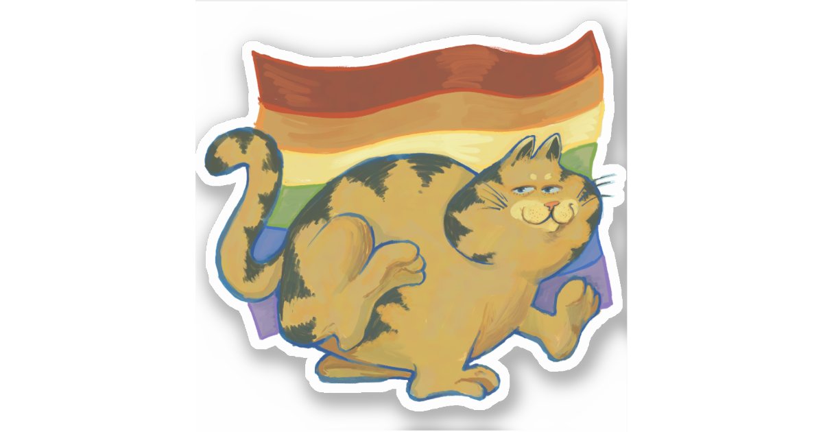 Pride garfield sticker | Zazzle