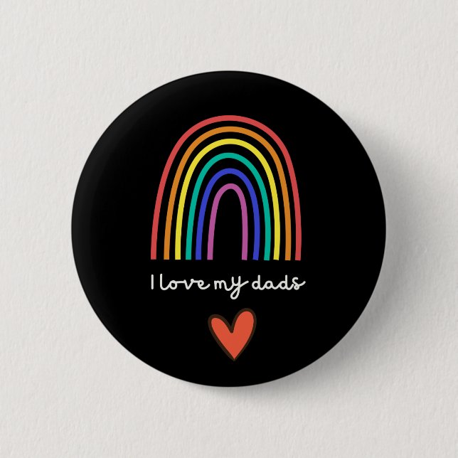  Pride Gay  LGBT Father's Day for dad rainbow  Button (Front)