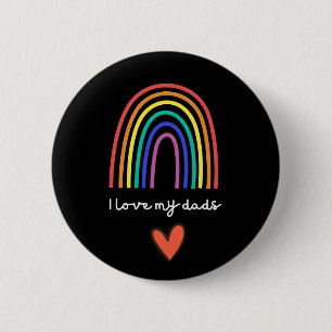 Pride Gay LGBT Father's Day for dad rainbow Button