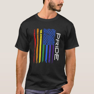 Pride Gay LGBT Month Vintage Retro Rainbow America T-Shirt