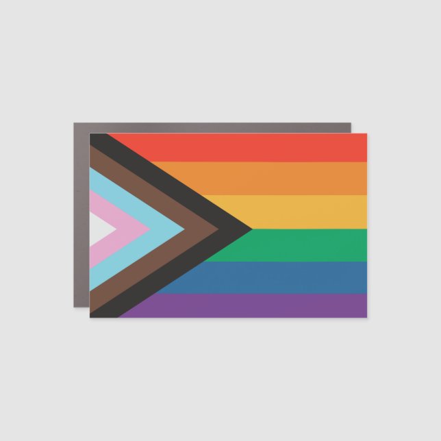 Pride gay lgbt  rainbow flag car bumper magnet (Front)