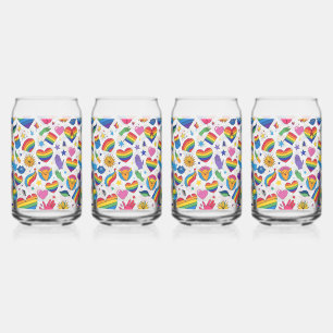 PRIDE GAY LGBT SET CAN GLASS