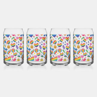PRIDE GAY LGBT SET CAN GLASS
