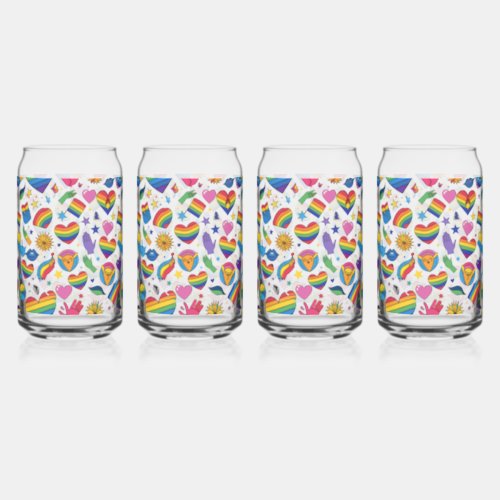 PRIDE GAY LGBT SET CAN GLASS