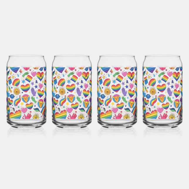PRIDE GAY LGBT SET CAN GLASS (Left)