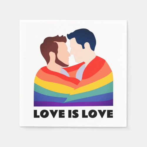 Pride Gay Love Is Love LGBT Love Faces Napkins