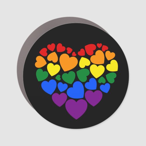 Pride_ gay rainbow color heart for love         car magnet