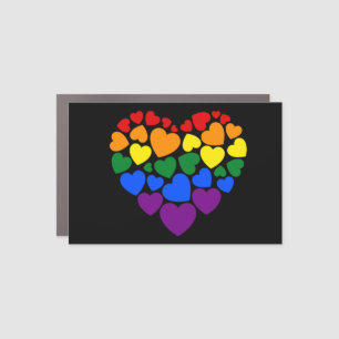 Pride- gay rainbow color heart for love car magnet