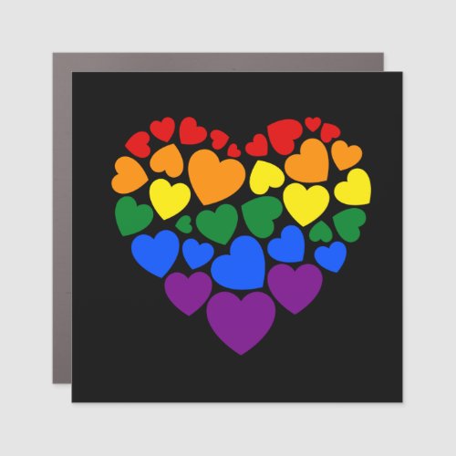 Pride_ gay rainbow color heart for love        car magnet