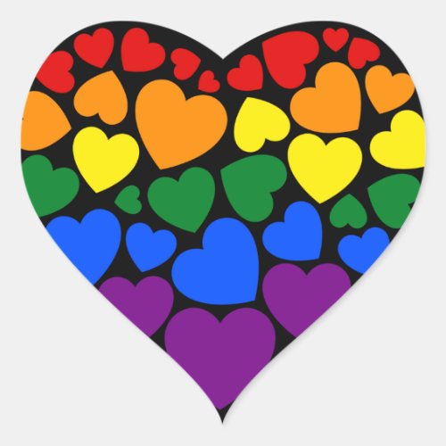 Pride_ gay rainbow color heart for love          heart sticker