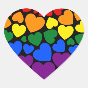 Pride- gay rainbow color heart for love heart sticker