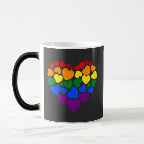 Pride_ gay rainbow color heart for love           magic mug