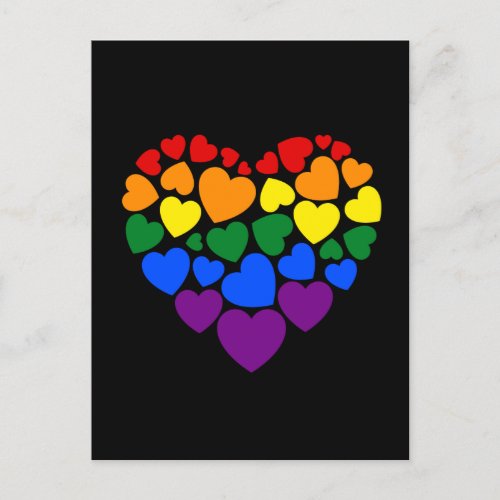 Pride_ gay rainbow color heart for love    postcard