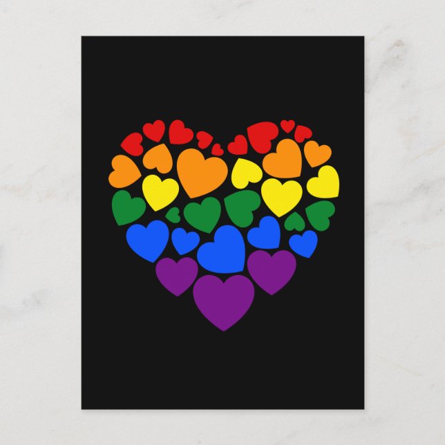 Pride- gay rainbow color heart for love    postcard (Front)