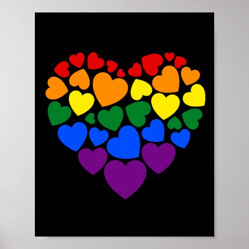 Pride_ gay rainbow color heart for love poster