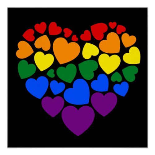 Pride_ gay rainbow color heart for love  poster