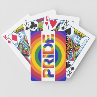 PRIDE Geometric Rainbow Bullseye Bicycle Playing Cards