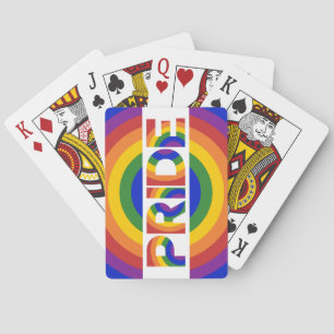 PRIDE Geometric Rainbow Bullseye Poker Cards
