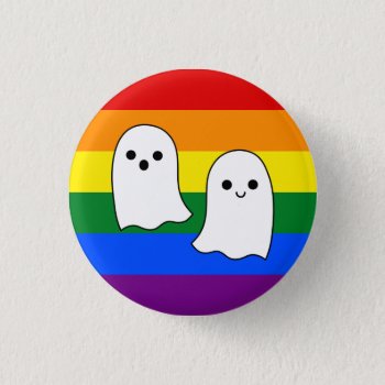 Pride Ghosts Pinback Button by Rockethousebirdship at Zazzle