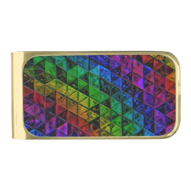 Pride Glass  Gold Finish Money Clip (Front)