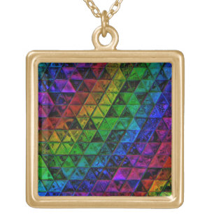 Pride Glass Gold Plated Necklace