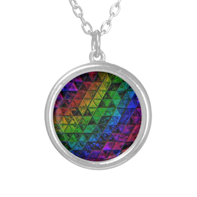 Pride Glass  Silver Plated Necklace (Front)