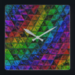 Pride Glass Square Wall Clock<br><div class="desc">Thank you for checking out my design. Follow my art on Instagram @MRNStudios or ko-fi.com/MRNStudios</div>