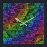 Pride Glass  Square Wall Clock<br><div class="desc">Thank you for checking out my design. Follow my art on Instagram @MRNStudios or ko-fi.com/MRNStudios</div>
