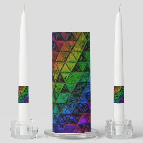 Pride Glass  Unity Candle Set