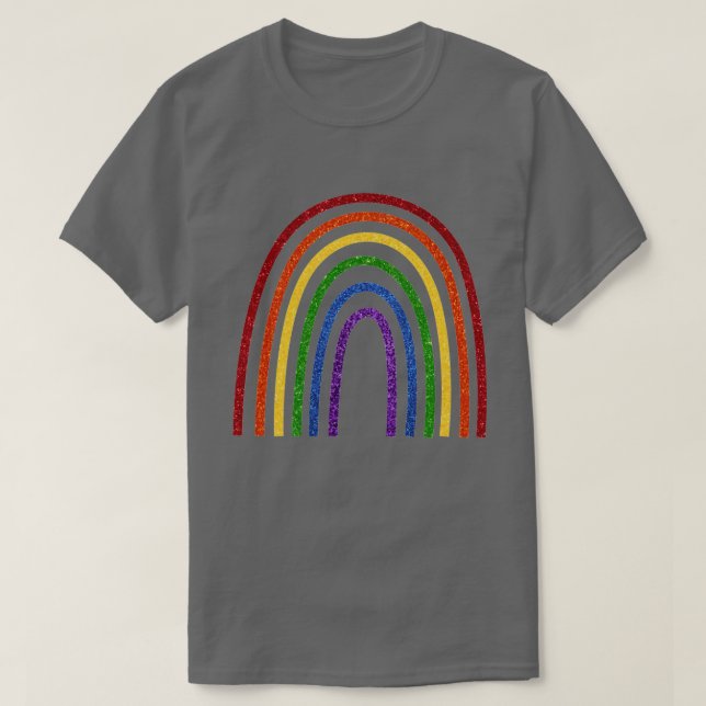 Pride Glitter Handdrawn Rainbow T-Shirt (Design Front)