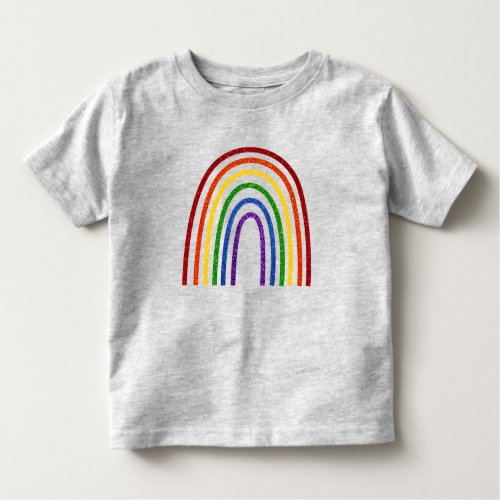 Pride Glitter Handdrawn Rainbow Toddler T_shirt